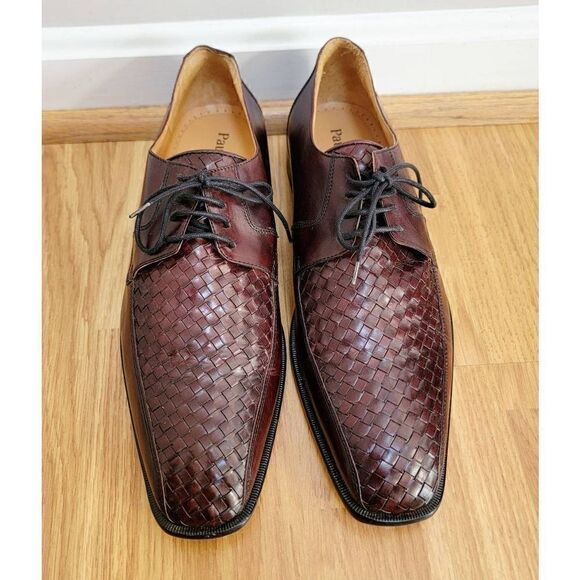 Paul Frederick Men's Woven Leather Oxford 11 - Picture 2 of 9